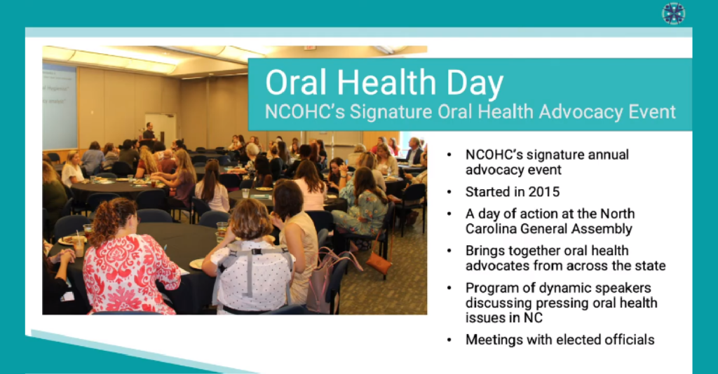 Oral Health Day opening slide from the Oral Health Day Webinar