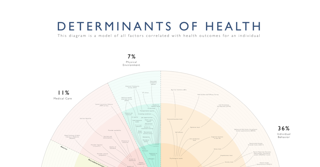 Graphic displaying social determinants of health