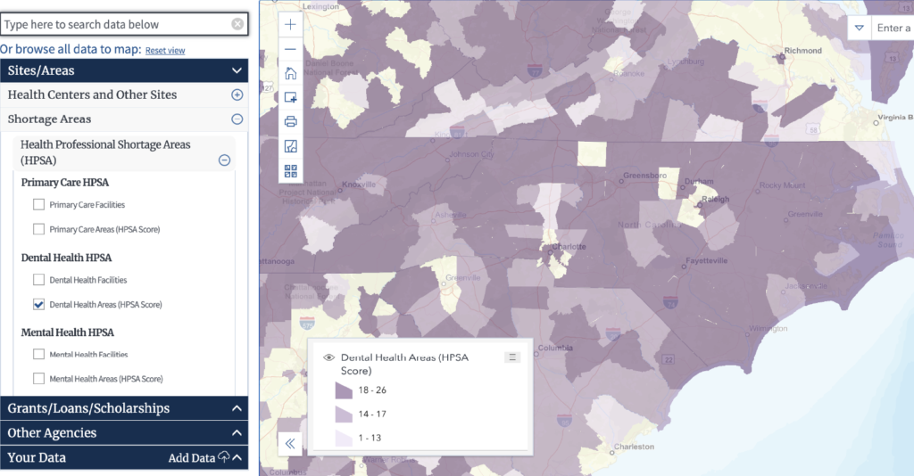 RELEASE Dental Health Professional Shortage Areas Extend Into Almost