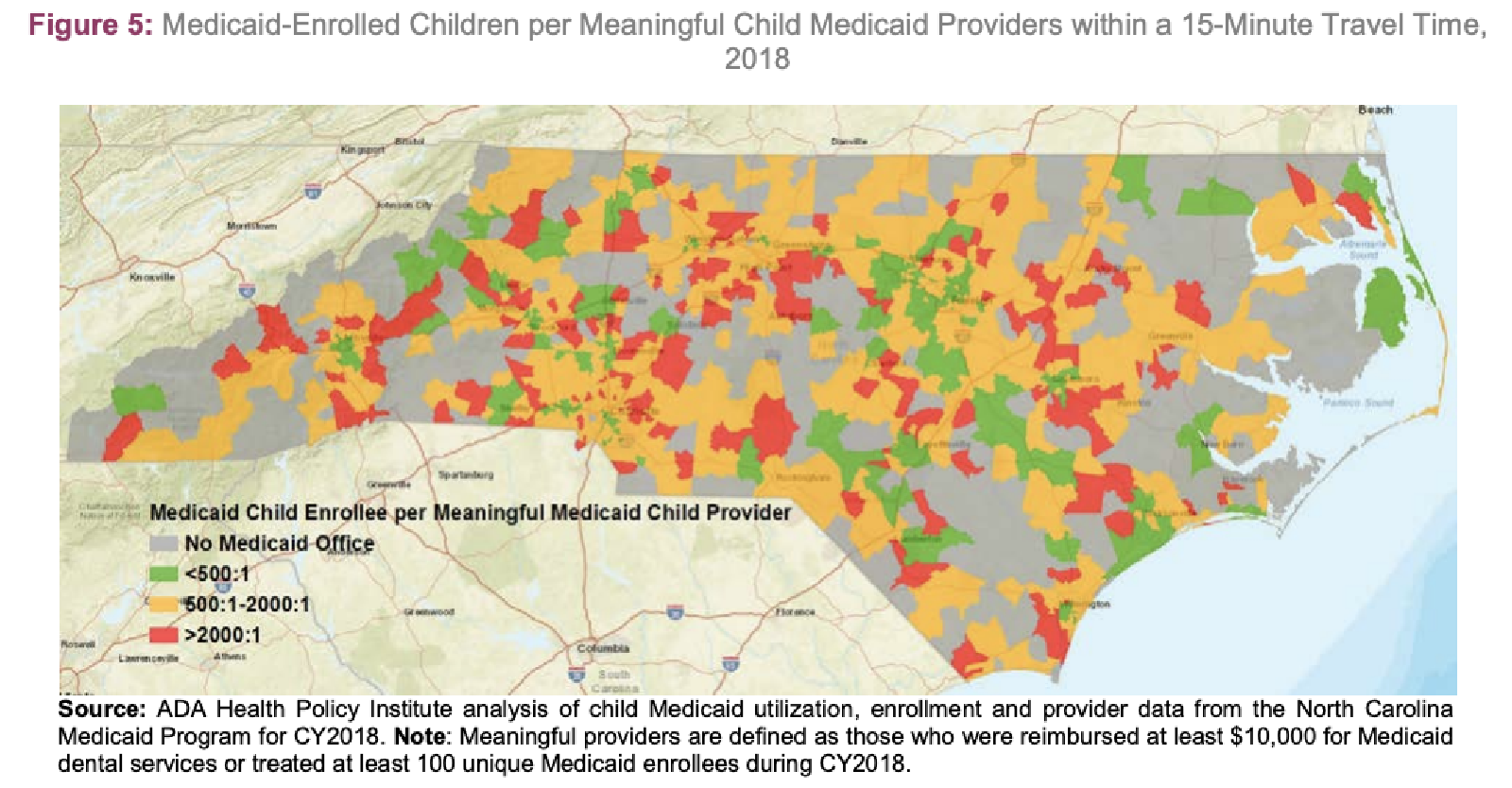 Overview image - map of access in NC