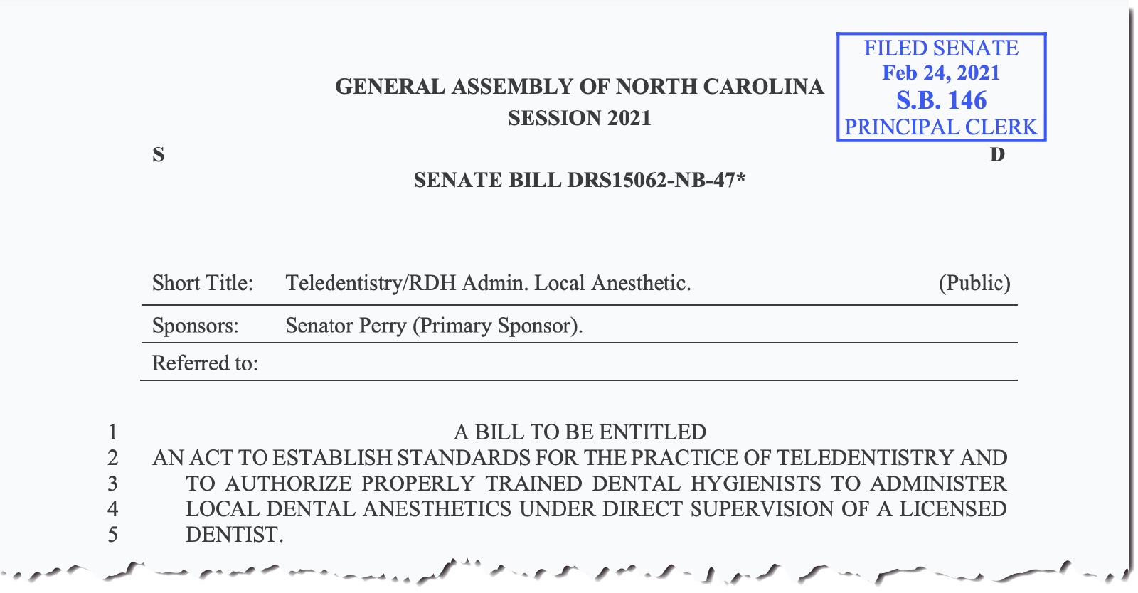 Cutout of proposed Senate Bill 146